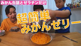 みかん缶詰とゼラチンだけで超簡単巨大みかんゼリー（火も使わないから安全！）