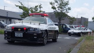 イベントから撤収‼️埼玉県警高速道路交通警察隊スカイラインGTR R34.RX7.春日部警察署VFR白バイ‼️