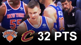 Kristaps Porzingis Full Highlights 2017.10.29 at Cavs - 32 Pts, 12 Rebs, 2 Blks