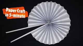 how to make paper fan | paper fan diy | easy paper fan making | origami@papercraftin5-minute
