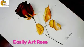 How To Drawing Beautiful Love Flower Rose || Art Sense Pro || Rose Art ||Easily Art Korun Golap Rose