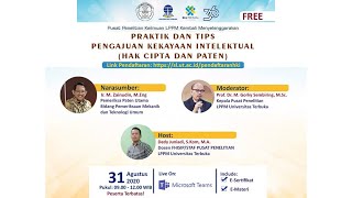 Workshop Praktik dan Tips Pengajuan Kekayaan Intelektual (Hak Cipta dan Paten)