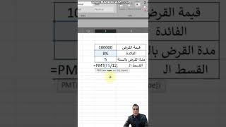 اسهل طريقة لحساب القسط الشهرى للقرض وفوائد القرض - EXCEL - محمد صبرى - Mohamed Sabry