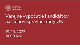 Verejné vypočutie kandidátov na členov Správnej rady UK