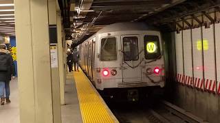 (4K) BMT Broadway line:  R46, R160A/B (N) (Q) ( R) (W) trains action at 57 St/7 Av