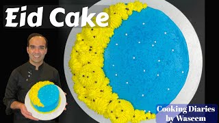 Eid Special Cake Decoration | Crescent Moon Cake | Almond Cake | Cooking Diaries by Waseem