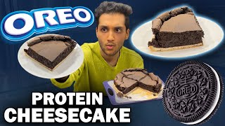 BEST OREO Protein Cheesecake! || Low Calorie, Healthy OREO Cheesecake on top of a Fluffy Cloud Crust