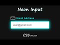Neon Input HTML CSS | CSS Animation