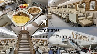 EMIRATES Premium Economy Trip Report  - LHR - DXB | London Heathrow to Dubai  | A380