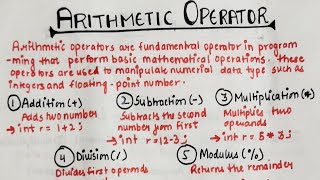 Arithmetic operator in Java| (Hindi) | lec-11 | @TheCodeBeat