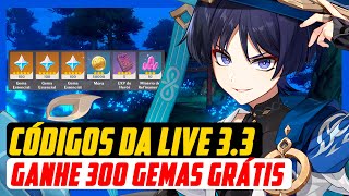 GANHE 300 GEMAS GRÁTIS COM O CODIGO DA LIVE 3.3 | GENSHIN IMPACT