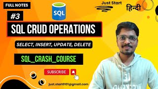 #3 SQL CRUD Operations : SELECT,INSERT,UPDATE,DELETE (Hindi) #programming #coding