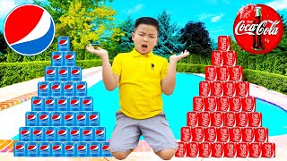 Wendy y Alex Fingen Jugar Desafío de Coke Vs Pepsi para Niños  I Juegos Divertidos para Niños