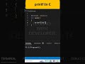 printf In C Part 167  | C Programming #youtubeshorts #ytshorts