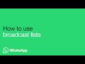 How to use broadcast lists | WhatsApp