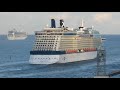 7 cruise ships leaving port at fort lauderdale 4k