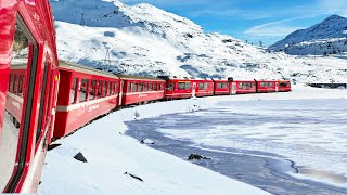 Riding the World’s Most Beautiful Snow Train! | Bernina Express | Italy🇮🇹 - Switzerland🇨🇭
