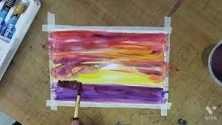 വാട്ടർകളർ / Watercolour Landscape Painting / Easy Drawing Pictures /Watercolour Painting StepbyStep