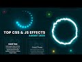 Top CSS & Javascript Animation & Hover Effects | August 2020