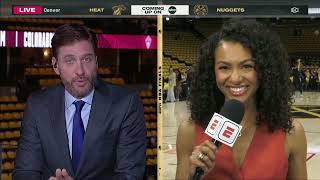 The NBA Finals trophy arrived IN STYLE ahead of Game 1 in Denver 🪂 | Malika Andrews on ESPN