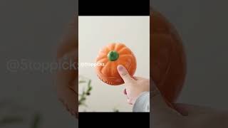 Pumpkin shaped ceramic cup ưhith spoon halloween