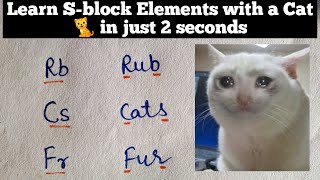S Block Elements learning Trick | Periodic Table | Inorganic chemistry Tricks | JEE | NEET