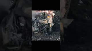 BTR-82A exploded on a mine, the gunner gets out of the burning car. War in Ukraine. Stop the war!