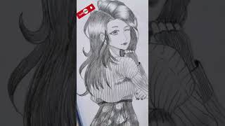 how to draw beautiful girl drawing#chatlasisters #shorts #youtubeshorts #trending #viral