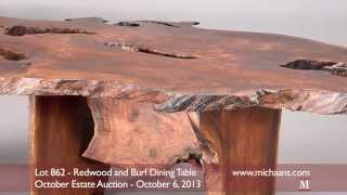 Redwood and Burl Dining Table