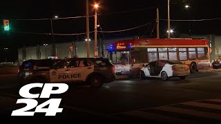 Driver flees after colliding with TTC bus