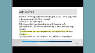 CISC 181 Visual Basic Chapter 5 - Review