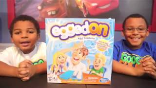 ZZ KID \u0026 GOO GOO GAGA PLAYS EGGED ON FAMILY FUN BOARD GAME!