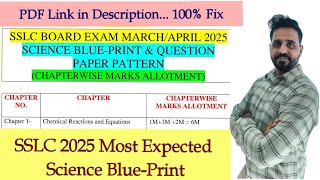 10th SSLC 2025 SCIENCE BLUE PRINT KSEAB Official Board Paper: What You ACTUALLY Need To Study!