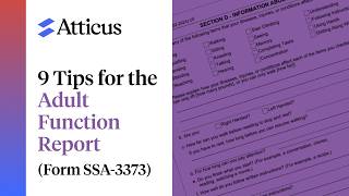 9 Tips for the Adult Function Report (Form SSA-3373)