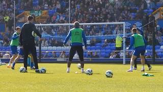 Everton FC players take part in open training session at Goodison Park