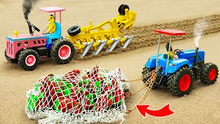 Diy tractor making mini Modem Plowing Machine | diy mini Apple Orchard Fence Farm | HP Mini