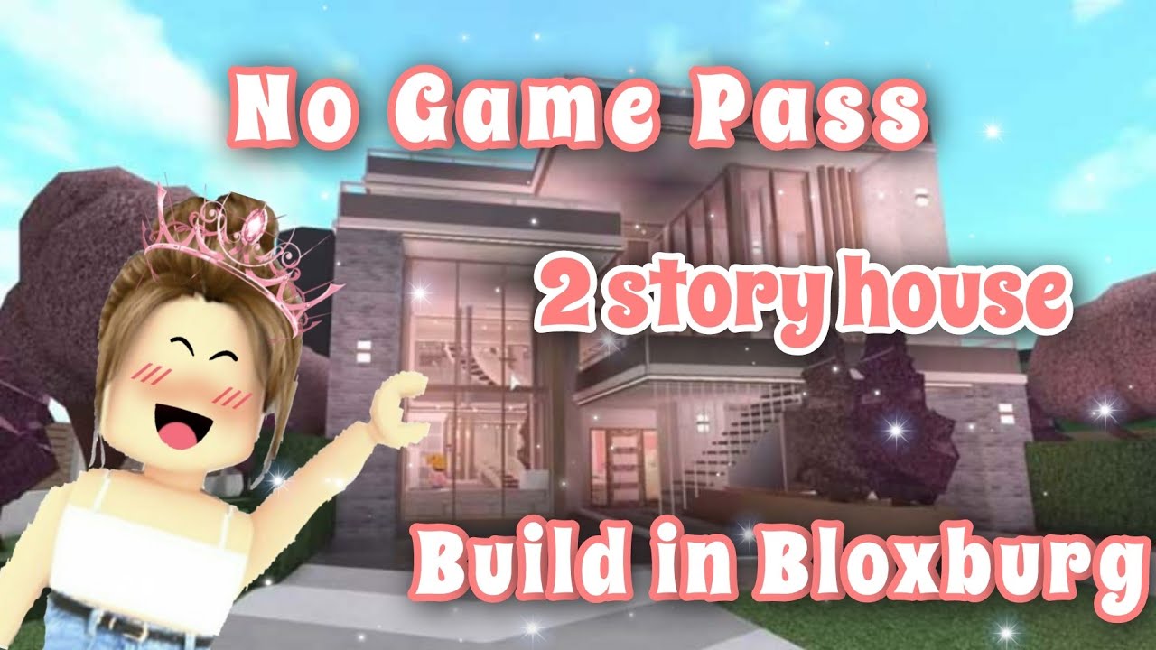 No Game Pass 2 Story House Build In Bloxburg (easy) - YouTube