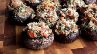 Grilled Cheese and Beef Stuffed Mushrooms Recipe on Blaze Gas Grill