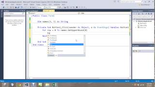 VB Setting Up a 2D Array