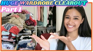 HUGE WARDROBE CLEAROUT part 1 - declutter my entire clothing collection with me