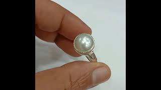 ORIGINAL PEARL ( MOTI ) MADE IN PURE SILVER RING ( LAB CERTIFIED ) , CONTACT : 8422900290