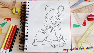 How to draw Bambi - Easy step-by-step drawing lessons for kids