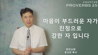 아침 큐티 (QT) (잠언 25장) - 마음이 부드러운 자가 진정으로 강한 자 입니다 - 문신언 목사