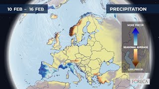 Monthly precipitation forecast for Europe 6/2/2025