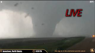 LIVE Storm Chaser - Tracking Tornadic Supercells - North Dakota/South Dakota