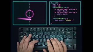ASMR Programming | Coding a Neon Pong Game (No Talking)