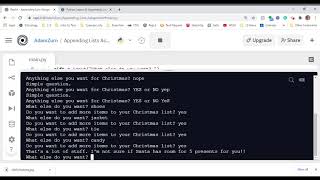 Python Lesson 9: Appending Lists Demo