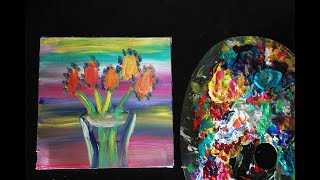 Abstract Vase Of Flowers | Acrylic Painting || Suzanne Dang Art