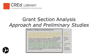 Grant Section Analysis: Approach and Preliminary Studies