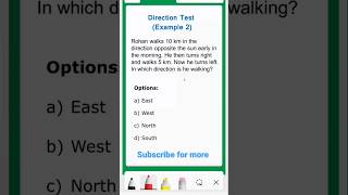 Direction Sense Test Example 2 || Reasoning Questions #youtubeshorts #shorts #reasoning